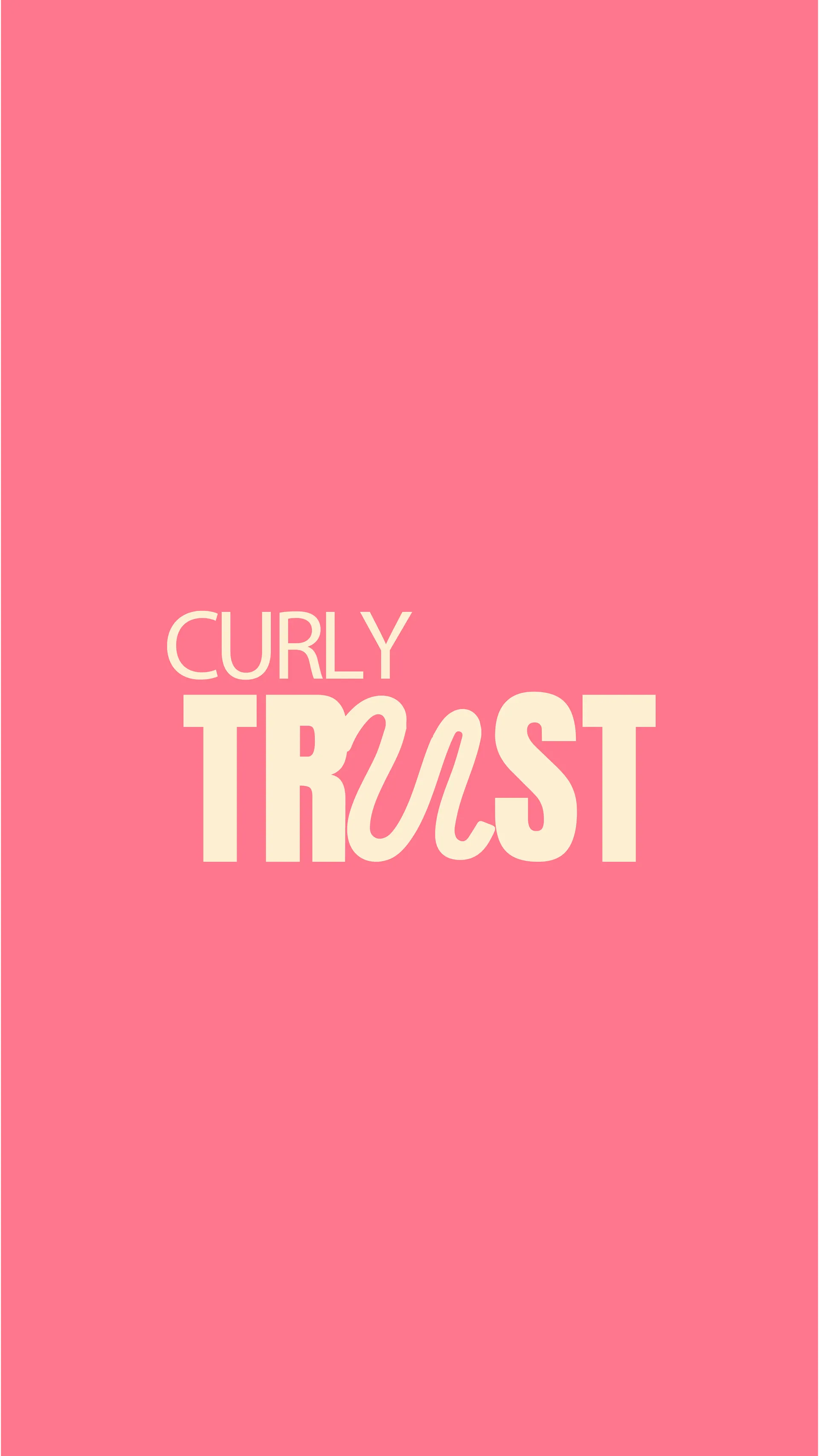 Identidad visual para Curly Trust, marca de cuidado del cabello rizado: logotipo, tipografía, patrón floral y aplicación en empaque.